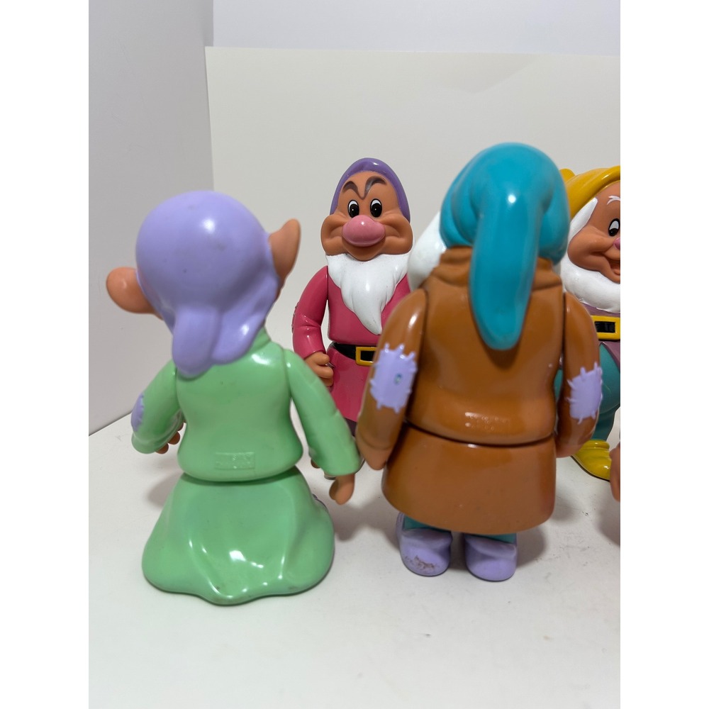 Disney Seven Dwarfs Snow White PVC Action Figure Set Vintage Thailand Complete 7 - Picture 4 of 13